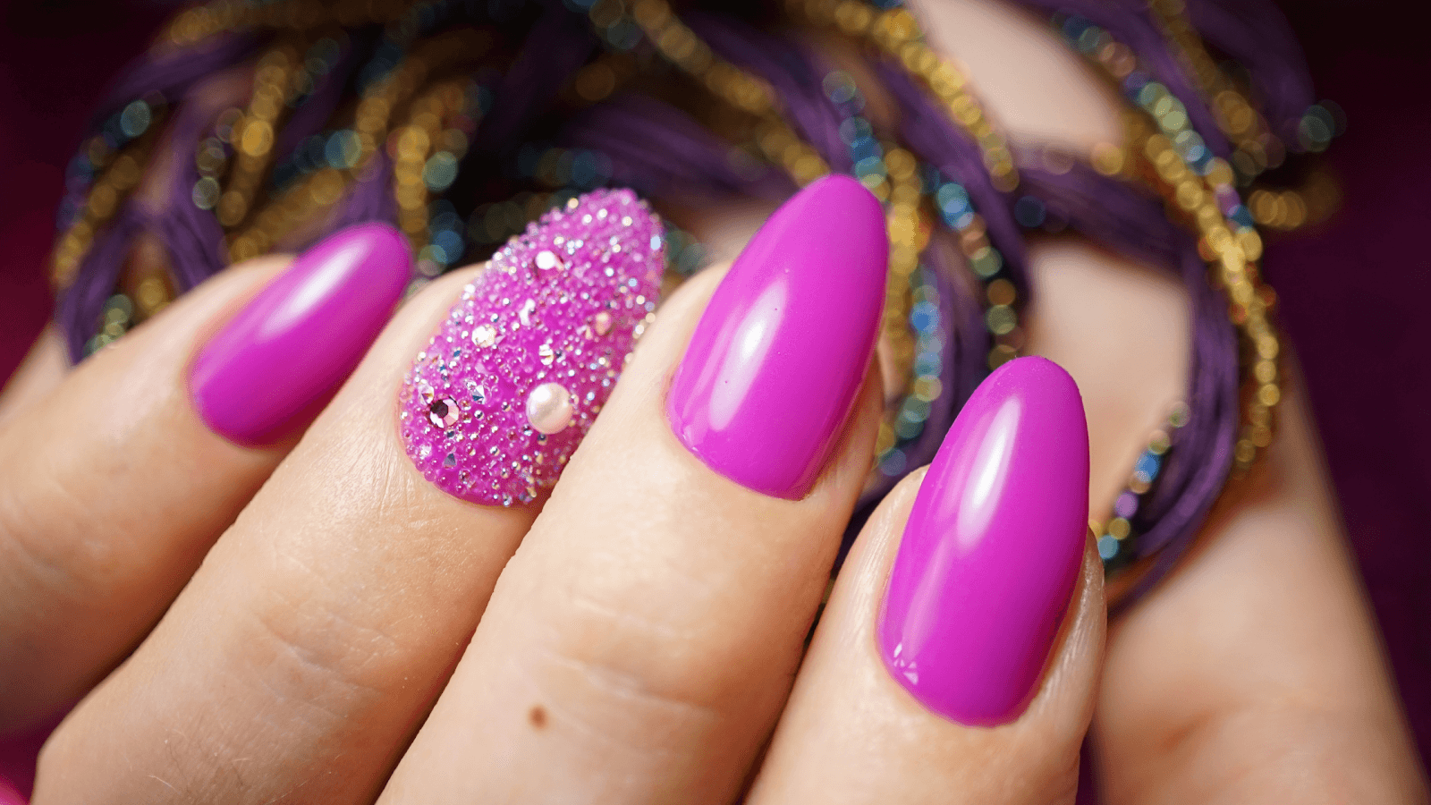 American manicure with a metallic finish