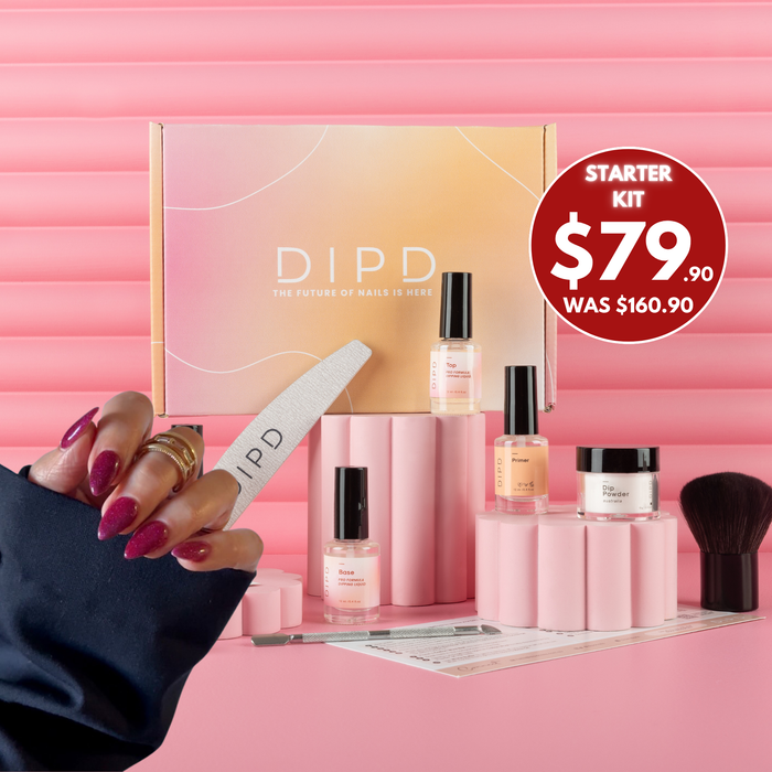 Australian DIPD Nails Starter Kit with best selling pro liquids that last 4-6 weeks on the nails. Complete dipping system for home with all the tools and liquids you need to achieve a brilliant manicure that lasts