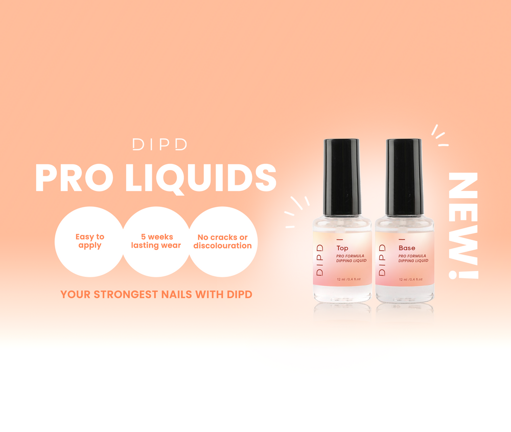 Australian dip nail Pro Liquids for lasting and durable nails using DIPD nails. Crack free dip nail liquids