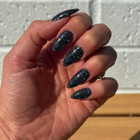Cemetery Lane Glitter Nails on Natural Nails
