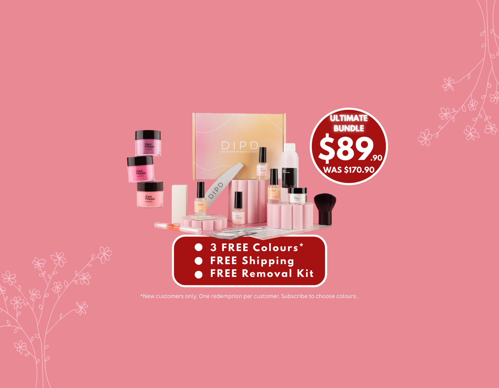 Australian dip nail kit with pro dipping liquids and removal kit, free shippping included