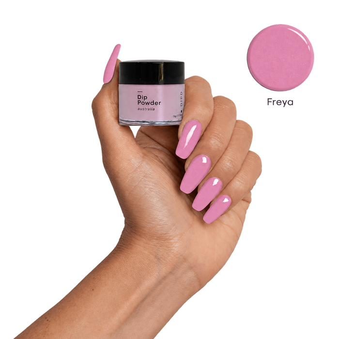 freya pink rose nails and swatch