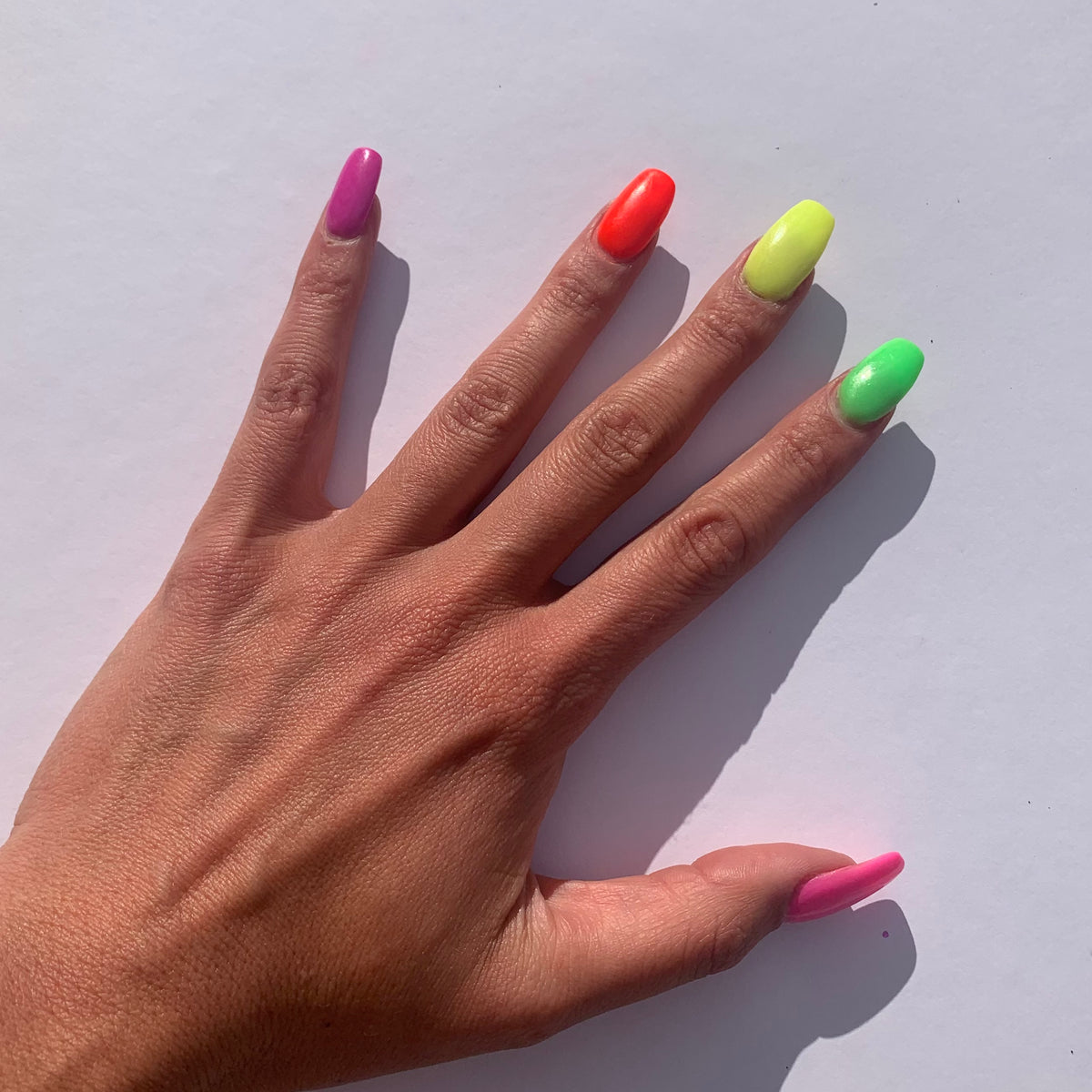 High Voltage Lime with other neon coloured nails