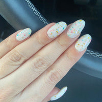Milk Bloom from Confetti Milk collection from DIPD Nails on natural nails