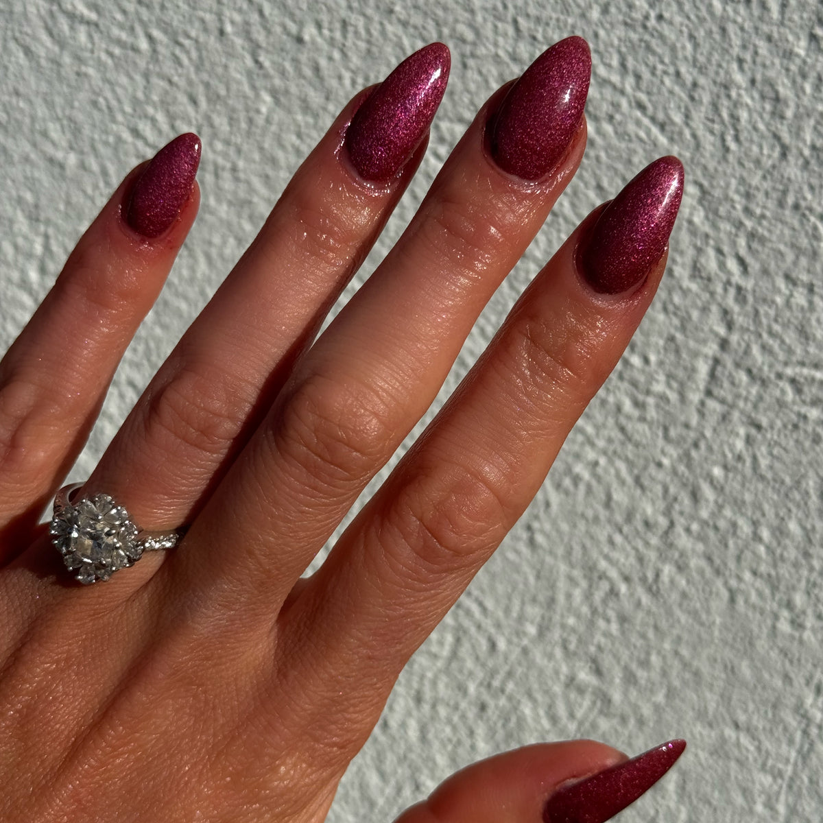 Mysterious Goddess dip powder on natural nails. Metallic dip powder by DIPD Nails Australia