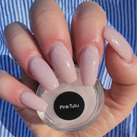 DIPD Nails Australia pink tutu pink shimmer dip powder on natural nails