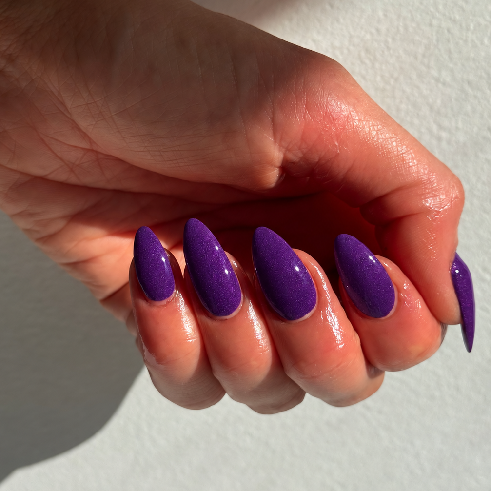 Poison Plum purple dip nails