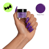 Poison Plum Dip Powder Colour showing pot of colour and swatch
