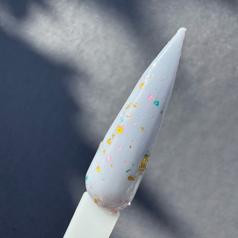 Sky Bloom DIPD Nails colour on swatch from confetti milk collection