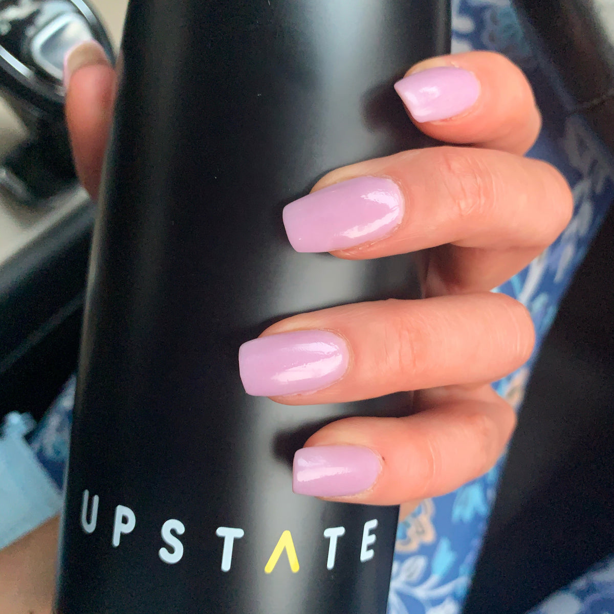 Purple Milk nail colour on natural nails using DIPD Nails system. A Soft Opaque purple Australian made dipping powder for durable chip free manicure at home