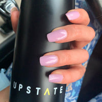Purple Milk nail colour on natural nails using DIPD Nails system. A Soft Opaque purple Australian made dipping powder for durable chip free manicure at home