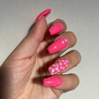hot pink dip nails