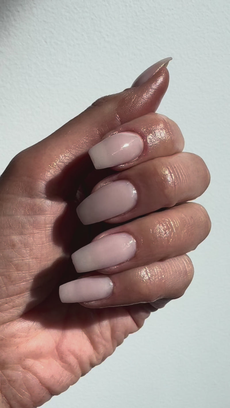 Nudie Dip Powder from the Original Premium Australian made collection using DIPD Nails Pro Liquids for durable crack resistant manicure at home.