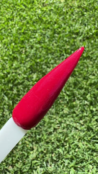 Blood Lust dip powder on swatch showing in sun video
