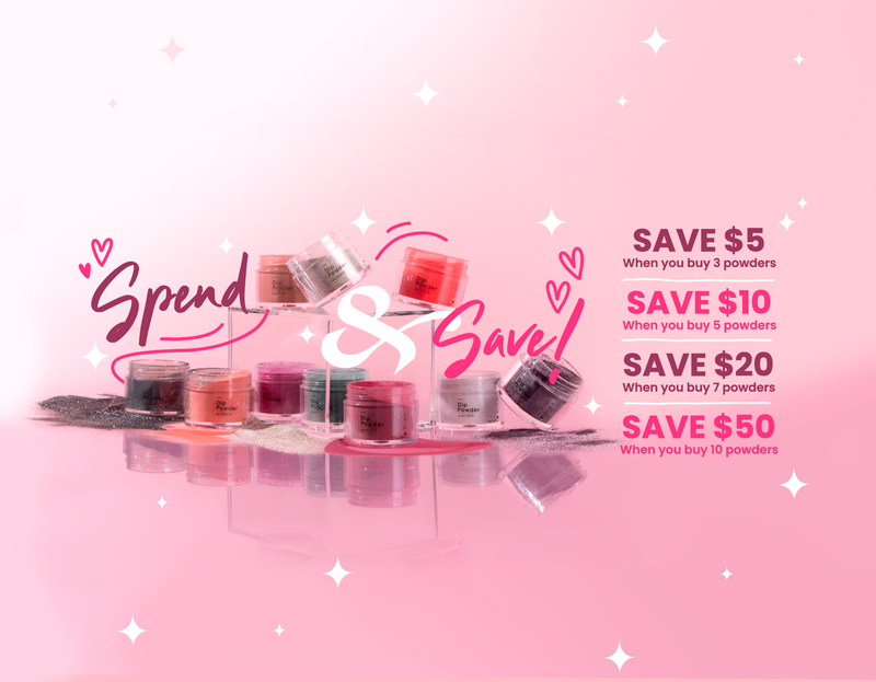 Dip nail powder colour spend and save promotion when bundling DIPD nail colours you can save. Buy 10 save $50